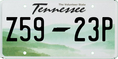 TN license plate Z5923P