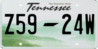 TN license plate Z5924W