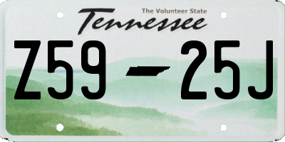 TN license plate Z5925J