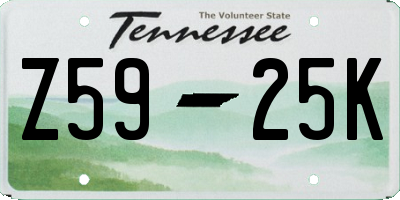 TN license plate Z5925K