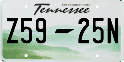 TN license plate Z5925N