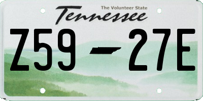 TN license plate Z5927E