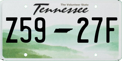TN license plate Z5927F