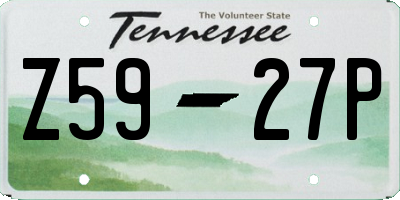 TN license plate Z5927P
