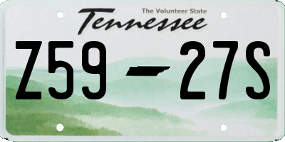 TN license plate Z5927S