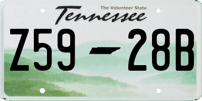 TN license plate Z5928B