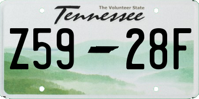 TN license plate Z5928F
