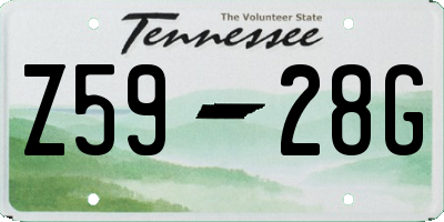 TN license plate Z5928G