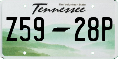 TN license plate Z5928P