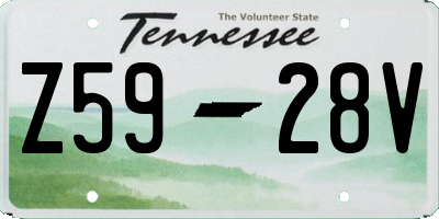 TN license plate Z5928V
