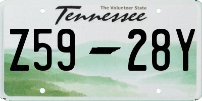 TN license plate Z5928Y
