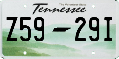 TN license plate Z5929I
