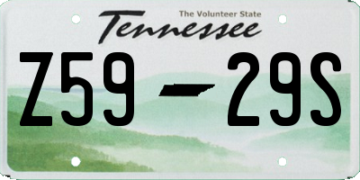 TN license plate Z5929S