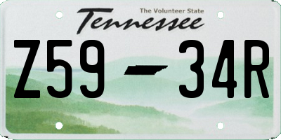 TN license plate Z5934R