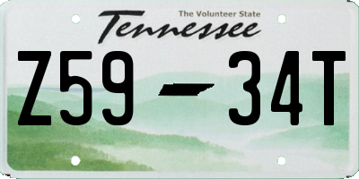 TN license plate Z5934T