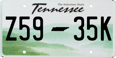 TN license plate Z5935K