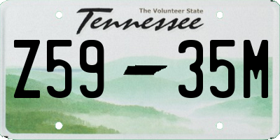 TN license plate Z5935M