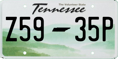 TN license plate Z5935P