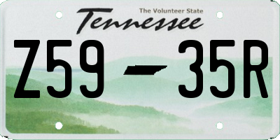 TN license plate Z5935R