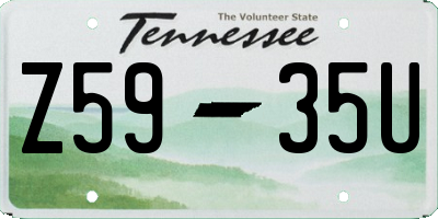 TN license plate Z5935U