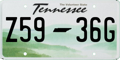 TN license plate Z5936G