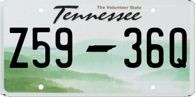TN license plate Z5936Q