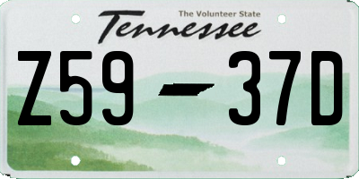TN license plate Z5937D