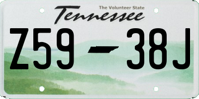 TN license plate Z5938J