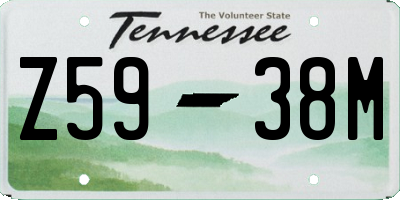 TN license plate Z5938M