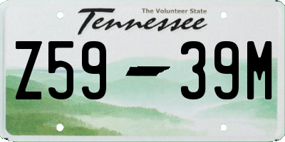 TN license plate Z5939M