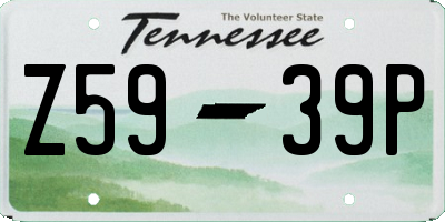 TN license plate Z5939P