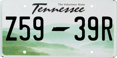 TN license plate Z5939R