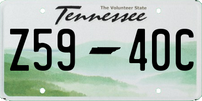 TN license plate Z5940C