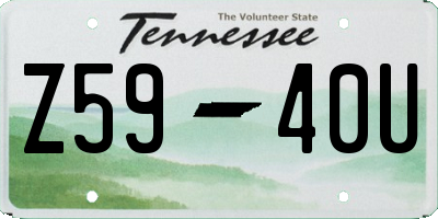 TN license plate Z5940U