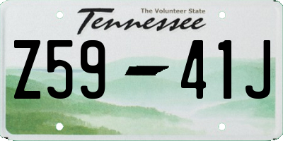 TN license plate Z5941J