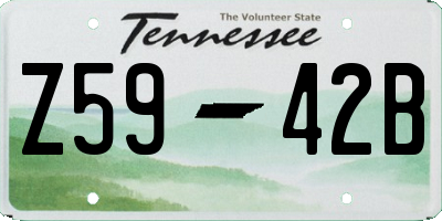 TN license plate Z5942B