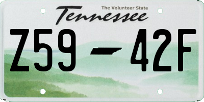 TN license plate Z5942F
