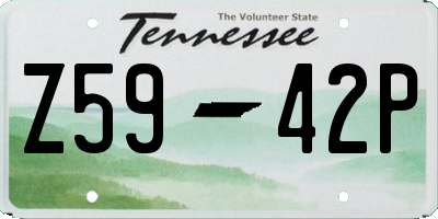TN license plate Z5942P