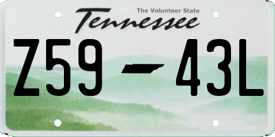 TN license plate Z5943L
