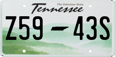 TN license plate Z5943S