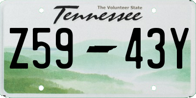 TN license plate Z5943Y
