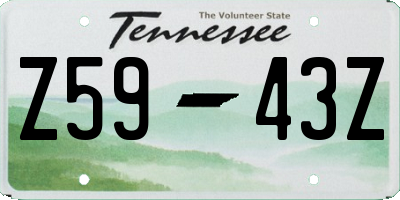TN license plate Z5943Z