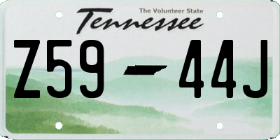 TN license plate Z5944J