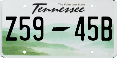 TN license plate Z5945B