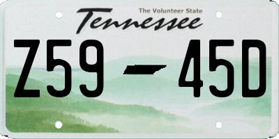 TN license plate Z5945D