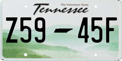 TN license plate Z5945F