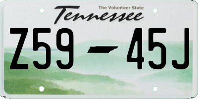 TN license plate Z5945J