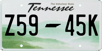 TN license plate Z5945K