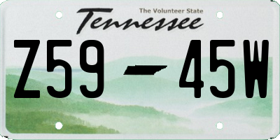 TN license plate Z5945W