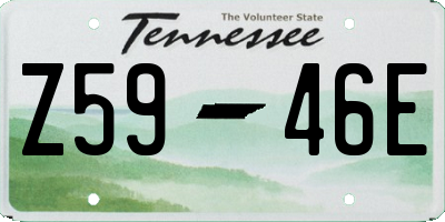 TN license plate Z5946E